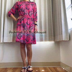 EUC LAUREN Ralph Lauren Pink Paisley Sleeve Dress